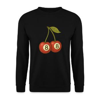 Cherry 8 Ball Retro Pool Vibes Design - Unisex Sweatshirt - black - Front - Alina (178cm) & Michal (187cm)