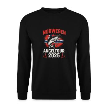 Norway Fishing Trip 2025 Fish - Unisex Sweatshirt - black - Front - Alina (178cm) & Michal (187cm)