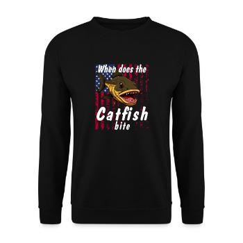 When does the catfish bite - Unisex Pullover - Schwarz - Vorne - Alina (178cm) & Michal (187cm)