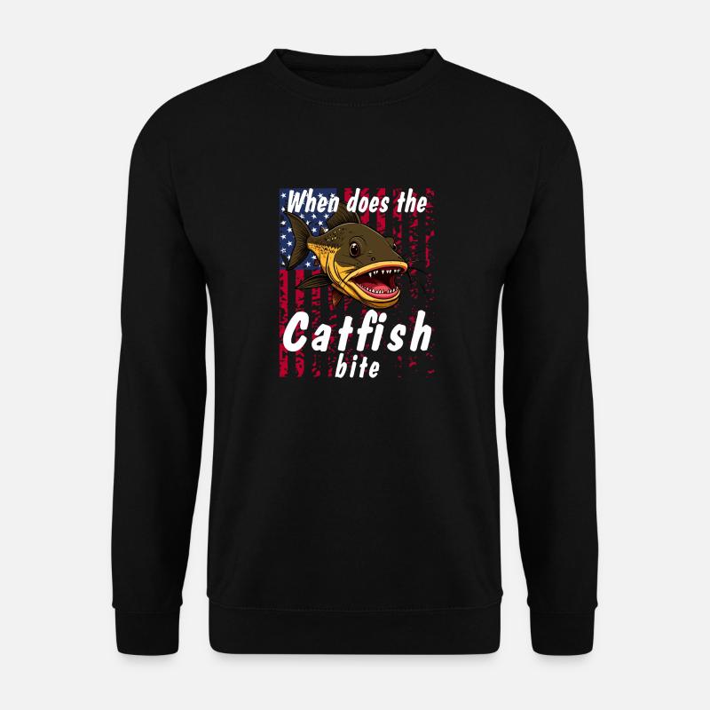 When does the catfish bite - Unisex Pullover - Schwarz