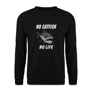 NO CATFISH NO LIFE - Unisex Pullover - Schwarz - Vorne - Alina (178cm) & Michal (187cm)