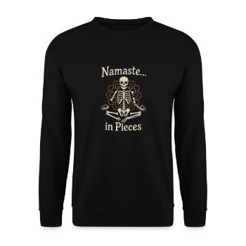 Skeleton Yoga Meditating Skeleton Goth Yoga Humor - Unisex Pullover - Schwarz - Vorne - Alina (178cm) & Michal (187cm)