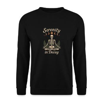 Skeleton Yoga Meditating Skeleton Goth Yoga Humor - Unisex Pullover - Schwarz - Vorne - Alina (178cm) & Michal (187cm)