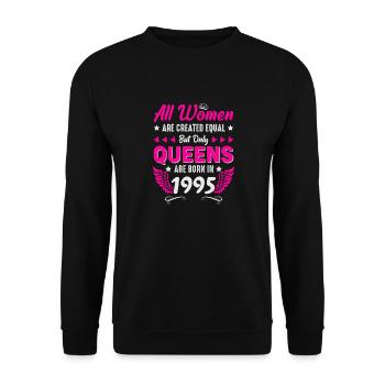 Queens née en 1995 30e anniversaire - Sweat-shirt Unisexe - noir - Devant - Alina (178cm) & Michal (187cm)