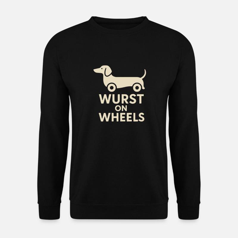 Wurst On Wheels Lustiger Dackel - Unisex Pullover - Schwarz