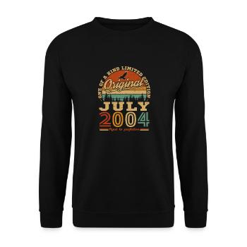 Juli 2004 Vintage Retro Geburtstagsgeschenk - Unisex Pullover - Schwarz - Vorne - Alina (178cm) & Michal (187cm)
