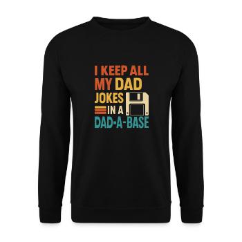 I keep all my dad jokes in one - Unisex Sweatshirt - black - Front - Alina (178cm) & Michal (187cm)