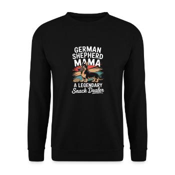Berger allemand Mama, marchand de snacks légendaire - Sweat-shirt Unisexe - noir - Devant - Alina (178cm) & Michal (187cm)