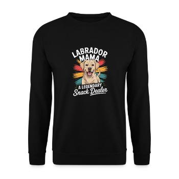 Labrador Mama Mama, Legendary Snack Dealer - Unisex Sweatshirt - black - Front - Alina (178cm) & Michal (187cm)