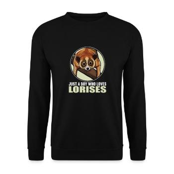 Plumploris Loris - Unisex Pullover - Schwarz - Vorne - Alina (178cm) & Michal (187cm)