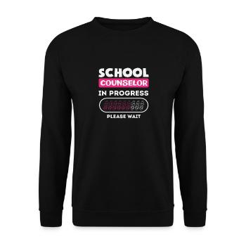 Schulberater Im Werden Bitte Warten - Unisex Pullover - Schwarz - Vorne - Alina (178cm) & Michal (187cm)