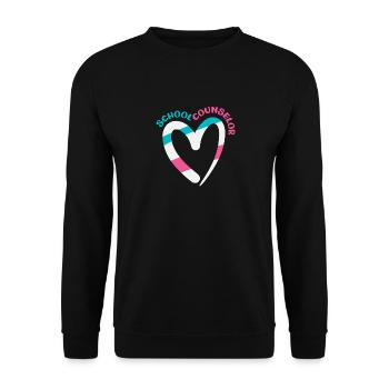 Schulberater Herz Form Bunt - Unisex Pullover - Schwarz - Vorne - Alina (178cm) & Michal (187cm)