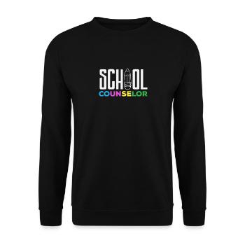 Schulberater Buntstift Design - Unisex Pullover - Schwarz - Vorne - Alina (178cm) & Michal (187cm)