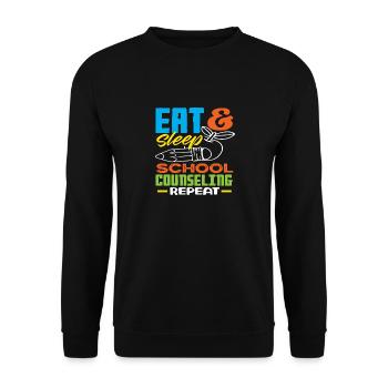 Manger Dormir Counseling Scolaire Motivation Répétée - Sweat-shirt Unisexe - noir - Devant - Alina (178cm) & Michal (187cm)