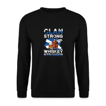 Clan Strong Whiskey Stronger Scotland Motif - Unisex Sweatshirt - black - Front - Alina (178cm) & Michal (187cm)