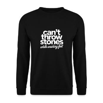 Can't Throw Stones While Washing Feet Humble - Unisex Sweatshirt - black - Front - Alina (178cm) & Michal (187cm)