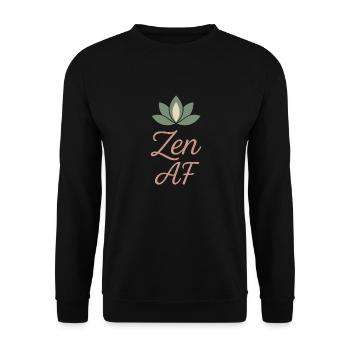 Boho Yoga Spirituelles Geschenk Für Yogis Achtsame - Unisex Pullover - Schwarz - Vorne - Alina (178cm) & Michal (187cm)