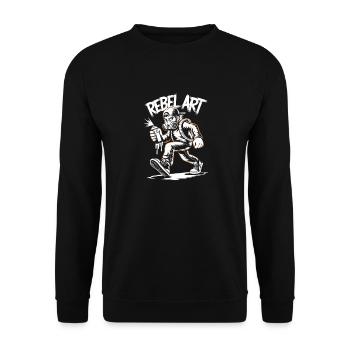 Rebel Art Graffiti Street Artist Sprayer Urban - Unisex Sweatshirt - black - Front - Alina (178cm) & Michal (187cm)