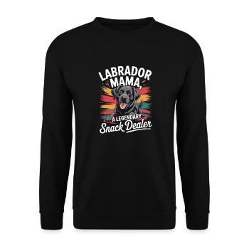 Labrador Mama Mama, Legendary Snack Dealer - Unisex Sweatshirt - black - Front - Alina (178cm) & Michal (187cm)