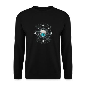 Compass Adventure Silhouette Design Compass - Unisex Sweatshirt - black - Front - Alina (178cm) & Michal (187cm)
