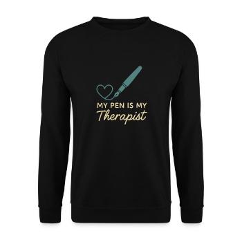 Dankbarkeitspraxis Journalliebhaber Emotional - Unisex Pullover - Schwarz - Vorne - Alina (178cm) & Michal (187cm)