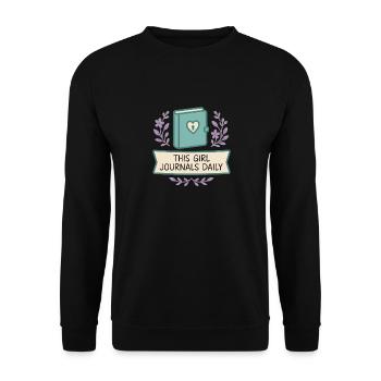 Dankbarkeitspraxis Journalliebhaber Emotional - Unisex Pullover - Schwarz - Vorne - Alina (178cm) & Michal (187cm)