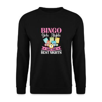 Bingo Card Perfect for Game Nights Women - Unisex Sweatshirt - black - Front - Alina (178cm) & Michal (187cm)
