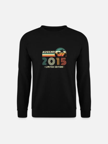 August 2015 Vintage Retro Geburtstagsgeschenk - Unisex Pullover - Schwarz