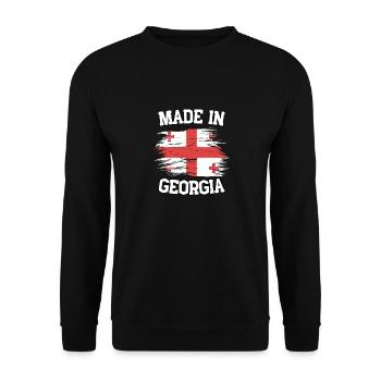 Made in Georgia - Unisex Pullover - Schwarz - Vorne - Alina (178cm) & Michal (187cm)