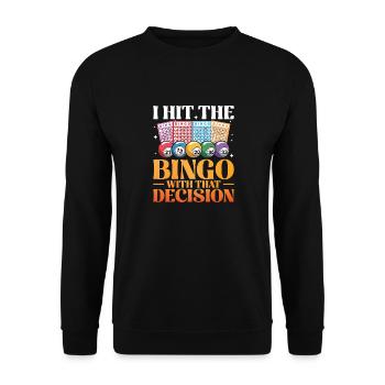 Bingo Fun Gift Bingo Lover - Unisex Sweatshirt - black - Front - Alina (178cm) & Michal (187cm)