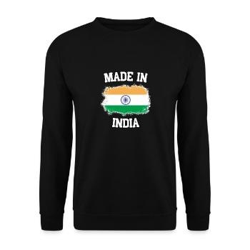 Made in India - Unisex Pullover - Schwarz - Vorne - Alina (178cm) & Michal (187cm)
