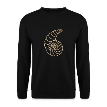 Muschel - Unisex Pullover - Schwarz - Vorne - Alina (178cm) & Michal (187cm)