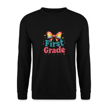Funny Design for First Class - Unisex Sweatshirt - black - Front - Alina (178cm) & Michal (187cm)