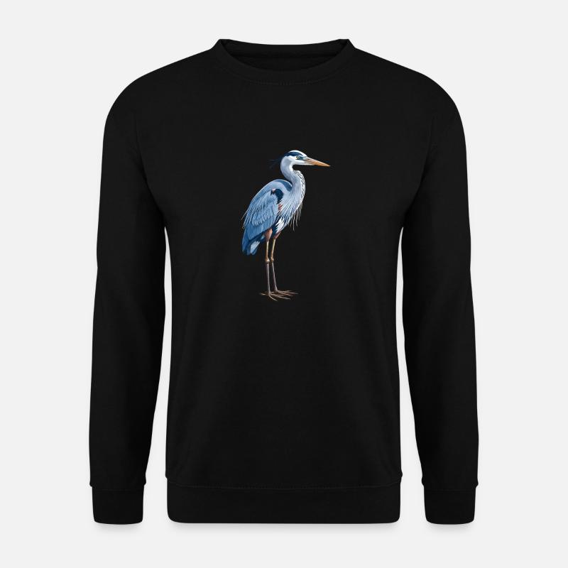 Elegant Blue Heron - Unisex Sweatshirt - black