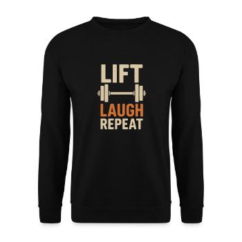 Ascenseur Rire Répéter Fitness Humour - Sweat-shirt Unisexe - noir - Devant - Alina (178cm) & Michal (187cm)