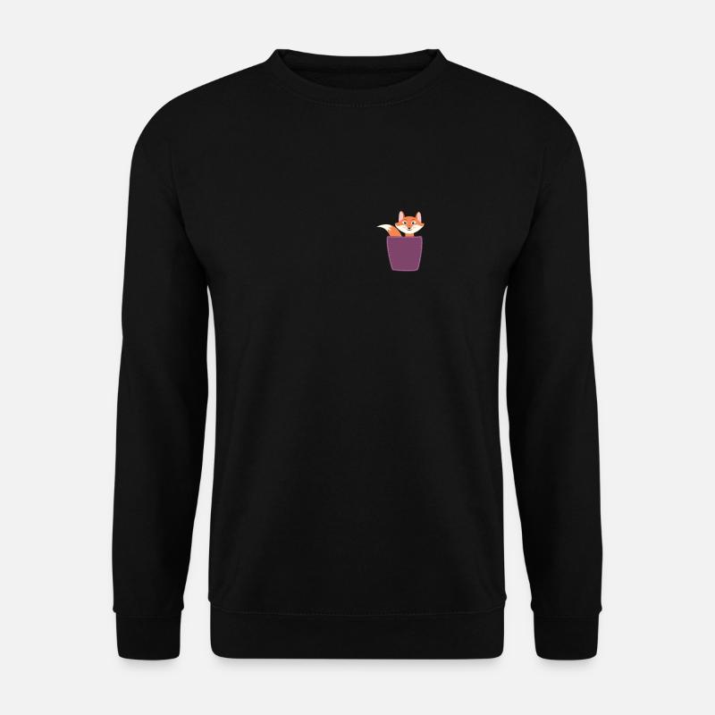 Fuchs in Brusttasche - Unisex Pullover - Schwarz