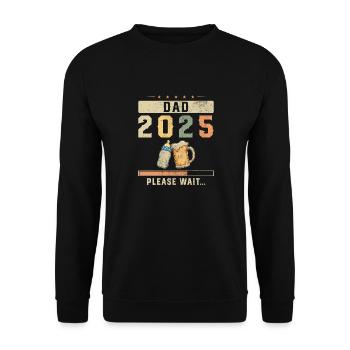 Papa 2025 Annonce de la grossesse Futur papa - Sweat-shirt Unisexe - noir - Devant - Alina (178cm) & Michal (187cm)