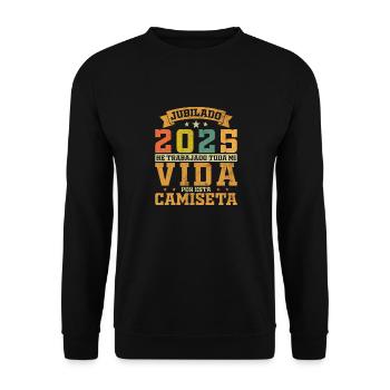 Drôle Retraité 2025 Hommes Femmes - Sweat-shirt Unisexe - noir - Devant - Alina (178cm) & Michal (187cm)