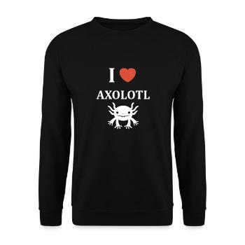 axolotl - Sweat-shirt Unisexe - noir - Devant - Alina (178cm) & Michal (187cm)