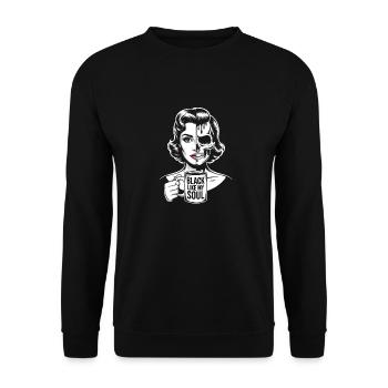 Black like my soul! Goth Coffee Emo Girl - Unisex Sweatshirt - black - Front - Alina (178cm) & Michal (187cm)