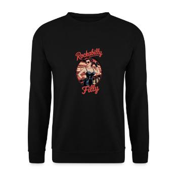 Rockabilly Filly Retro Vibes in the Diner - Unisex Sweatshirt - black - Front - Alina (178cm) & Michal (187cm)