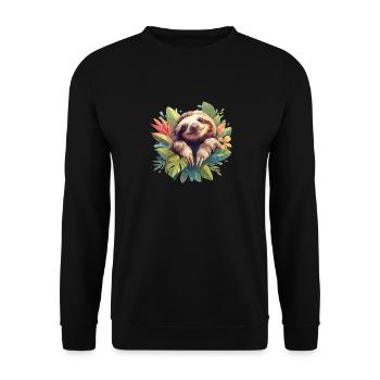Sloths Sloth - Unisex Sweatshirt - black - Front - Alina (178cm) & Michal (187cm)