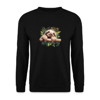 Sloths Sloth - Unisex Sweatshirt - black - Front - Alina (178cm) & Michal (187cm)