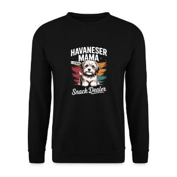 Maman bichon havanaise, vendeuse de snacks légendaire - Sweat-shirt Unisexe - noir - Devant - Alina (178cm) & Michal (187cm)