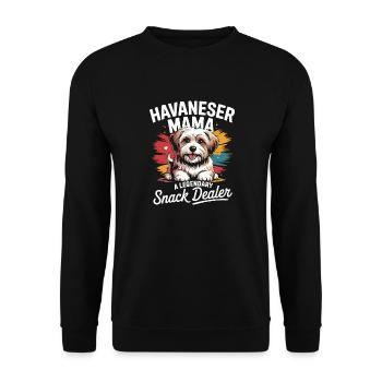 Maman bichon havanaise, vendeuse de snacks légendaire - Sweat-shirt Unisexe - noir - Devant - Alina (178cm) & Michal (187cm)