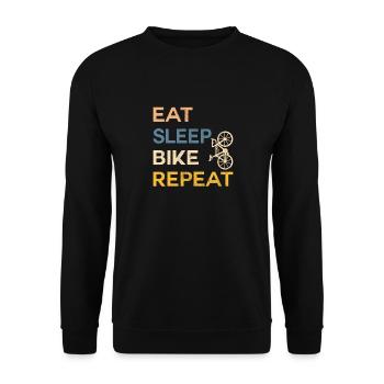 Eat sleep bike repeat - Unisex Sweatshirt - black - Front - Alina (178cm) & Michal (187cm)