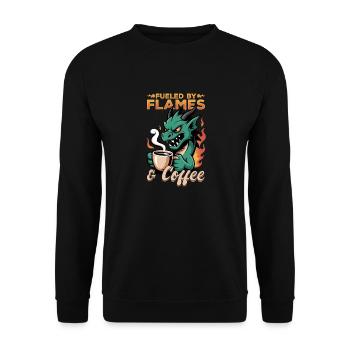 Dragon Coffee Mythical Creatures - Unisex Pullover - Schwarz - Vorne - Alina (178cm) & Michal (187cm)