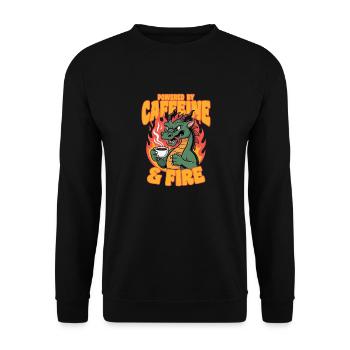 Dragon Coffee Mythical Creatures - Unisex Sweatshirt - black - Front - Alina (178cm) & Michal (187cm)