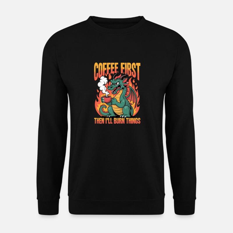 Dragon Coffee Mythical Creatures - Unisex Pullover - Schwarz