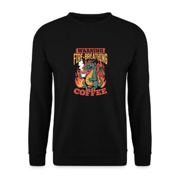 Dragon Coffee Mythical Creatures - Unisex Sweatshirt - black - Front - Alina (178cm) & Michal (187cm)